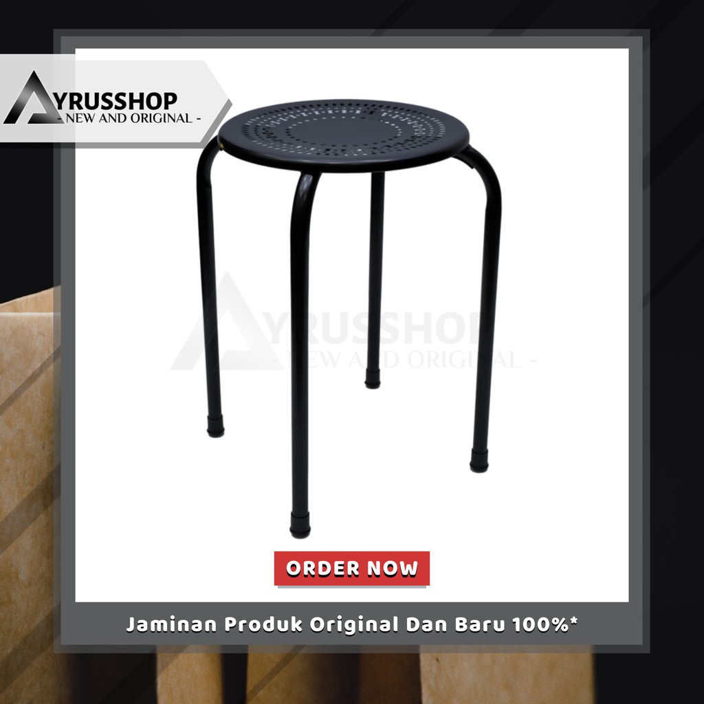 Kursi Bangku Full Besi Serbaguna/Kursi Kafe/Resto/Rumah Makan/Warung/Bulat Minimalis Kuat