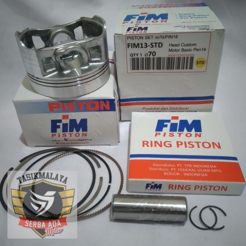 PISTON KIT FIM13 CUSTOM DOME MENTAH PEN 16 DIAMETER 70 71 72