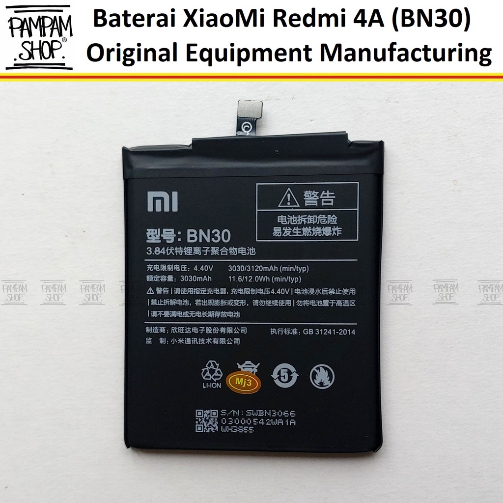 Baterai XiaoMi BN30 Mi Redmi 4A Original OEM Batre Batrai Battery BN 30 HP Xiao Mi 4 A HP Handphone