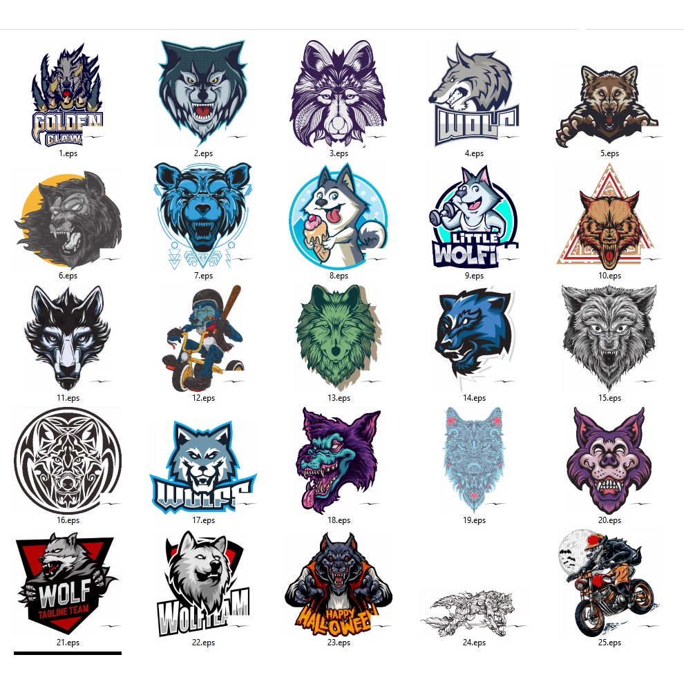 Wolf Set Vector Set - Coreldraw