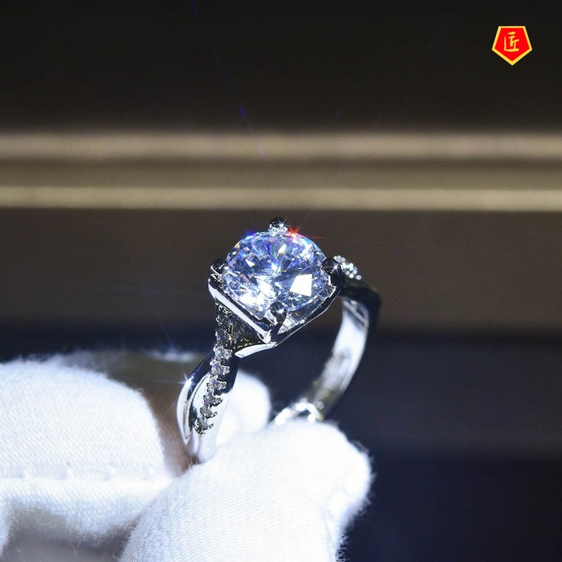 [Ready Stock]Simple Graceful 2 Karat Moissanite Women's Ring