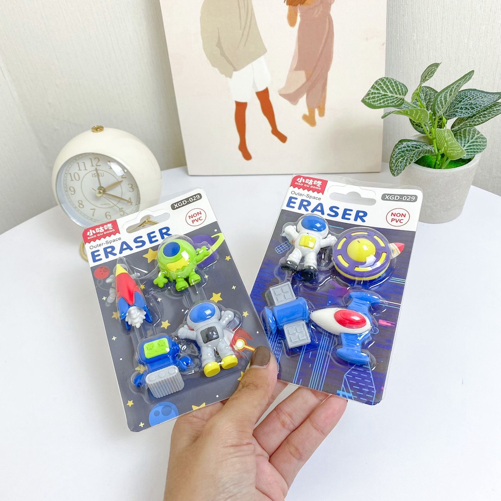 

Penghapus Astronot / Penghapus Karet 3D Planet Alien Mike Astronot Spaceship Rocket Space Astronaut Langit Moon Eraser Mainan Anak Set Alat Tulis Cute