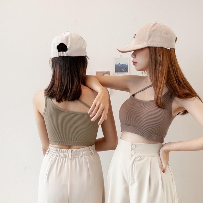 TF atasan crop top pakaian wanita dalaman cewek korea tank top dengan cup bra WANITA