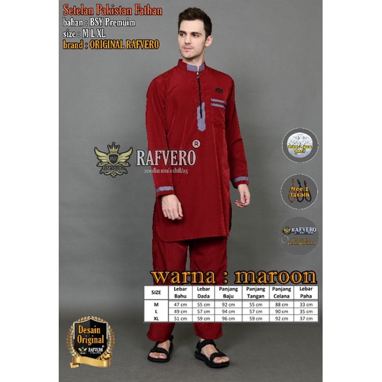 Setelan Baju Muslim Pakistan Fathan ORIGINAL RAFVERO