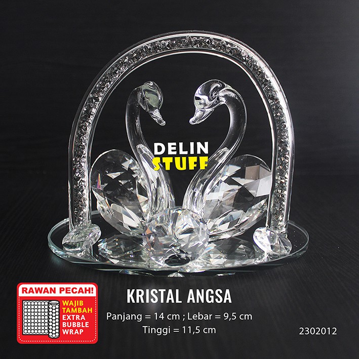 Kristal Angsa Hadiah Ultah / Angsa Kristal PREMIUM / Kado Pernikahan / Hadiah Pacar 2302012