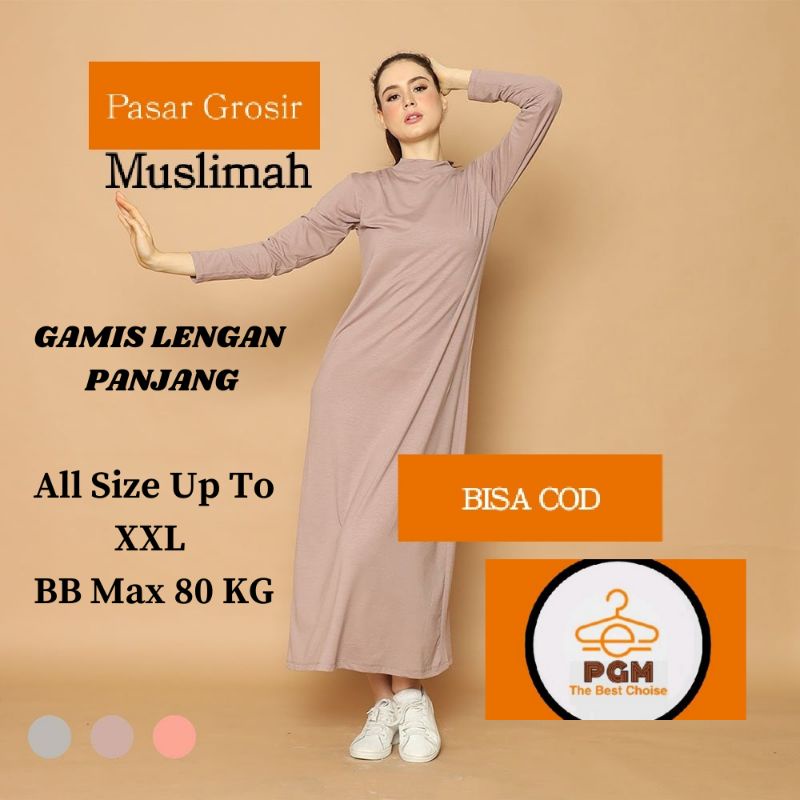 GAMIS MANSET DALAMAN KAFTAN / GAMIS LENGAN PANJANG COCOK UNTUK BB 45-65KG / COD GAMIS BAHAN SPANDEK / MANSET GAMIS PANJANG//PGM