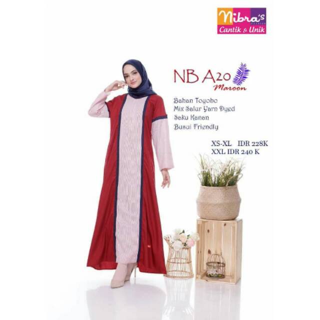 Gamis Nibras NB A20 Merah Maroon