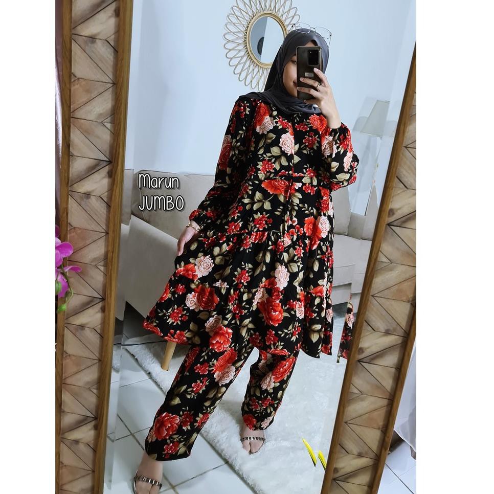 ➔fs Setelan JUMBO / One Set Jumbo / One Set Monalisa Jumbo / Setelan Monalisa Big Size / Tunik Jumbo