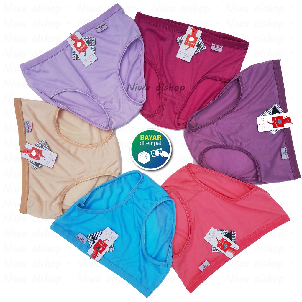 NIWA 1 LUSIN Celana Dalam Wanita Polos NAVACITA / CD WANITA NAVACITA KANCUT CEWEK MURAH 12 PCS