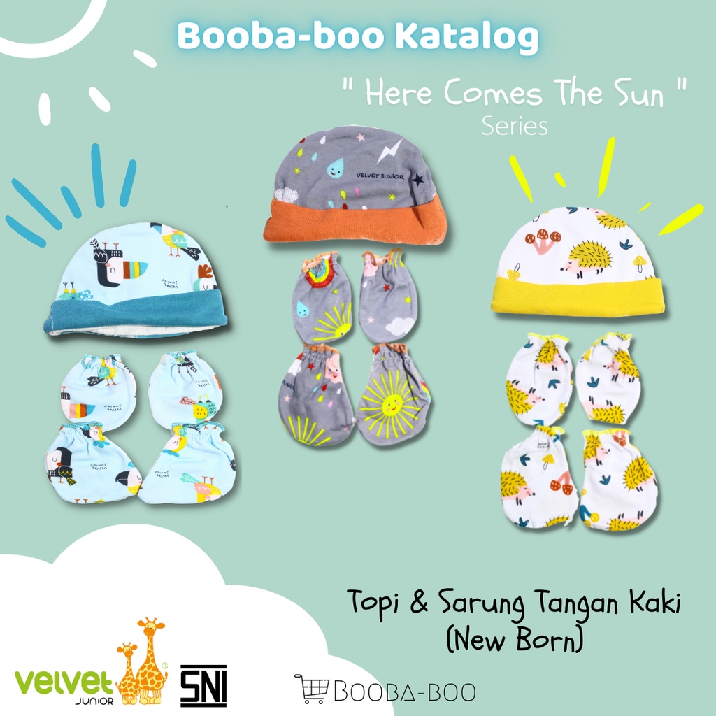 Topi dan Sarung Tangan Kaki Velvet Junior