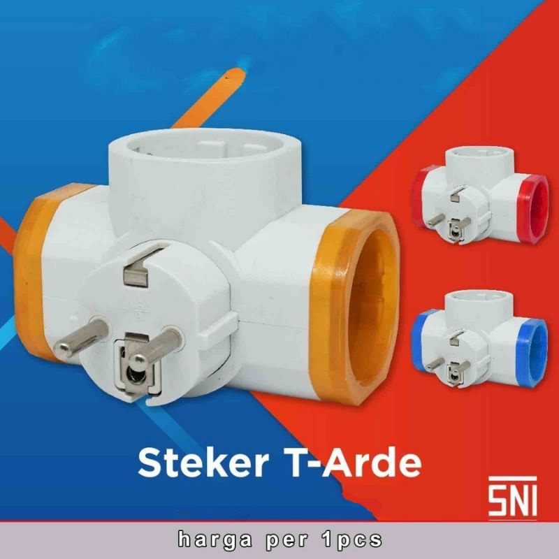 T  Arde Warna SNI / Steker T Arde / Steker T Multi Arde / Colokan Listrik/Cabang 3 Multi