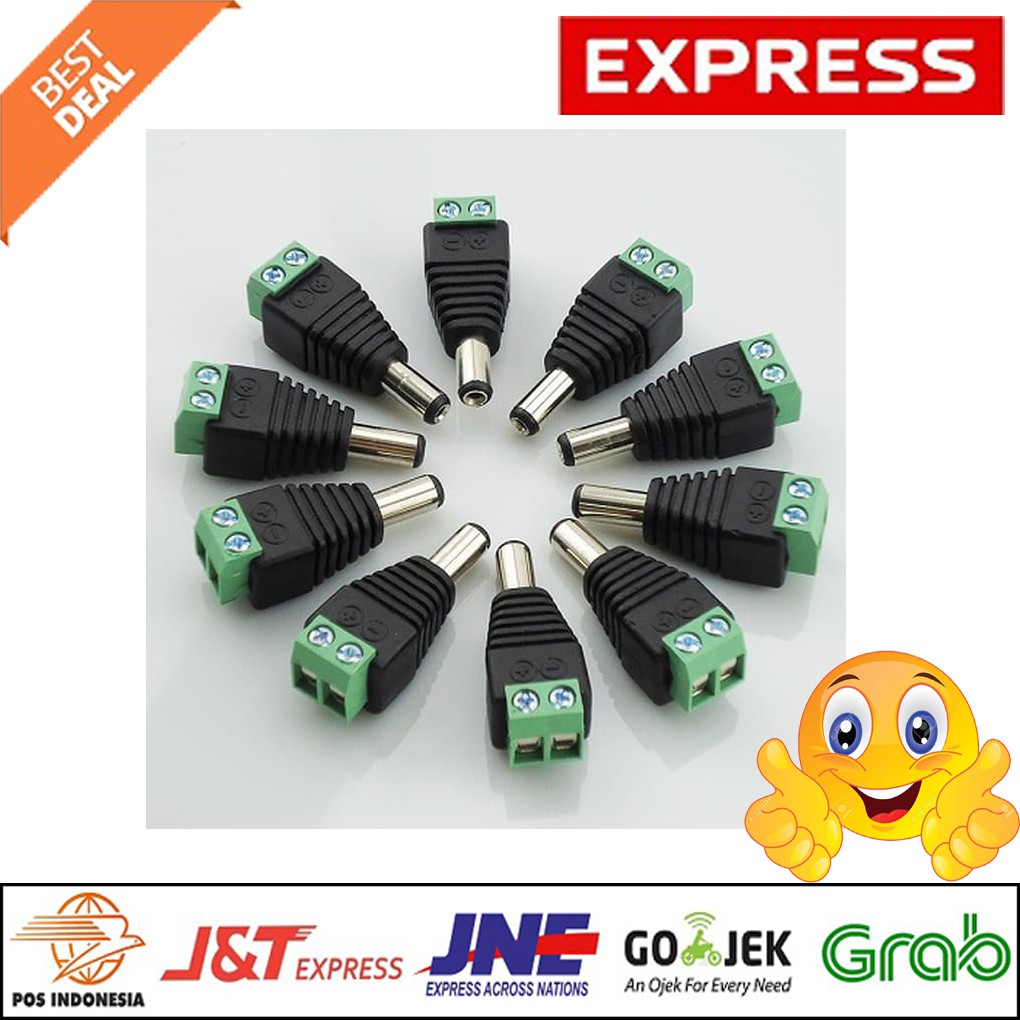 Jual Jack Konektor Cctv Power Dc Male Indonesia Shopee Indonesia