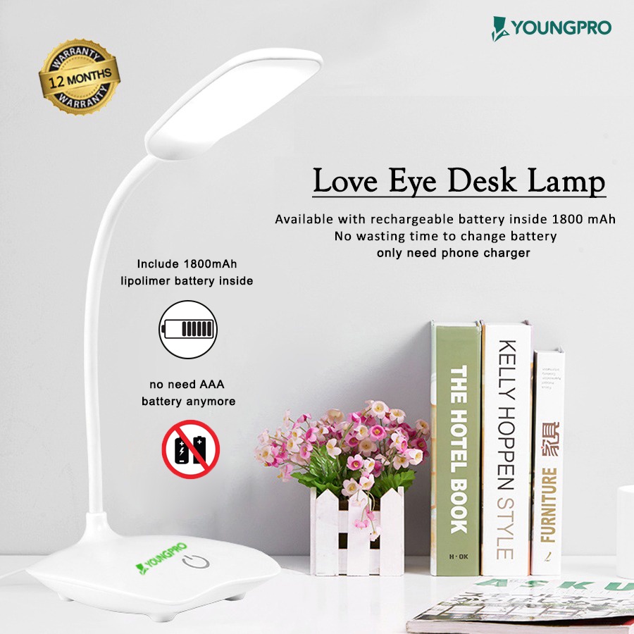 BERGARANSI!! YOUNGPRO YLE-01 LAMPU LOVE EYE LAMPU BACA LAMPU MEJA BELAJAR 18 LED