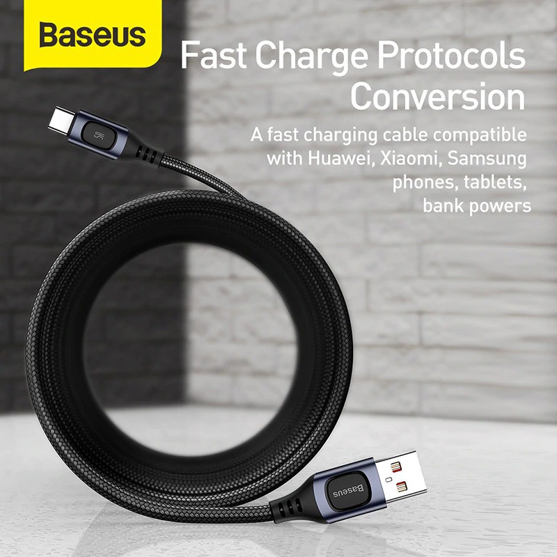 Kabel Data Type C Fast Charging Baseus Cable USB C 5A for HUAWEI