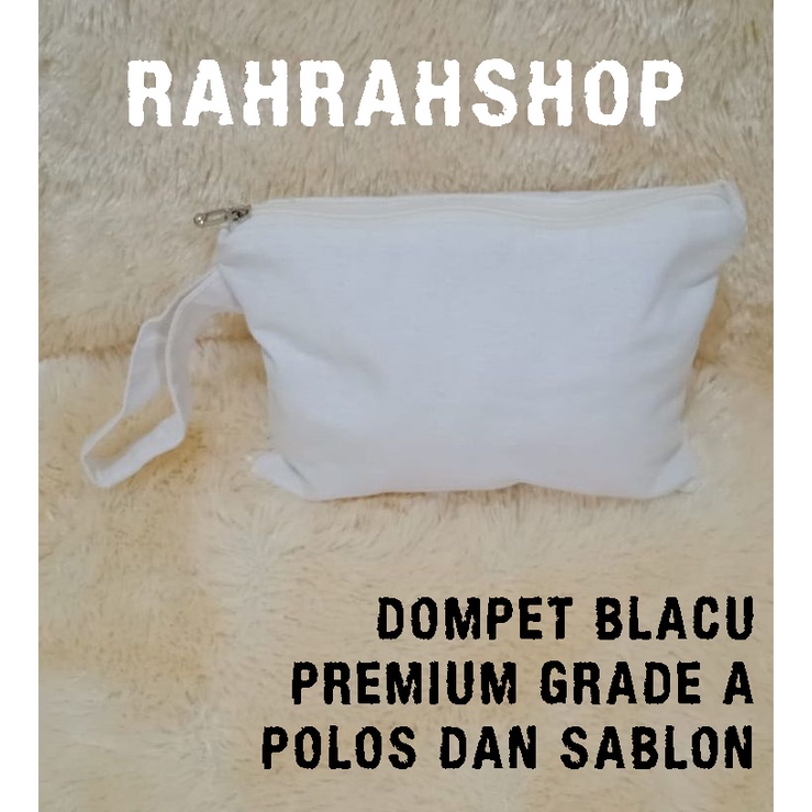 Dompet Pouch Blacu Resleting Premium Tebal Grade A Polos dan Sablon