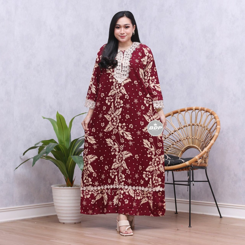 Dianputri - Daster Arab Zeema | Rayon Super Grade A | Resleting Depan Busui | Renda Milo Ori