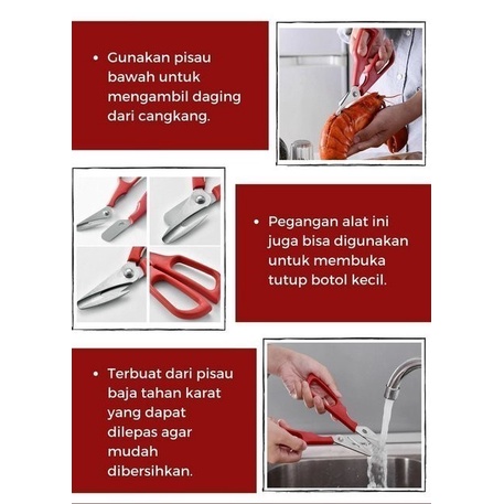 Gunting Pengupas Kupas Buka Kepiting Lobster Udang Seafood Scissors