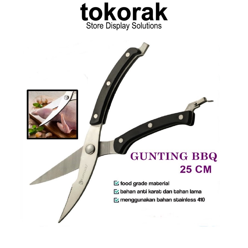 GUNTING TULANG STAINLESS KOMODO - GUNTING DAGING - GUNTING DAPUR - BBQ