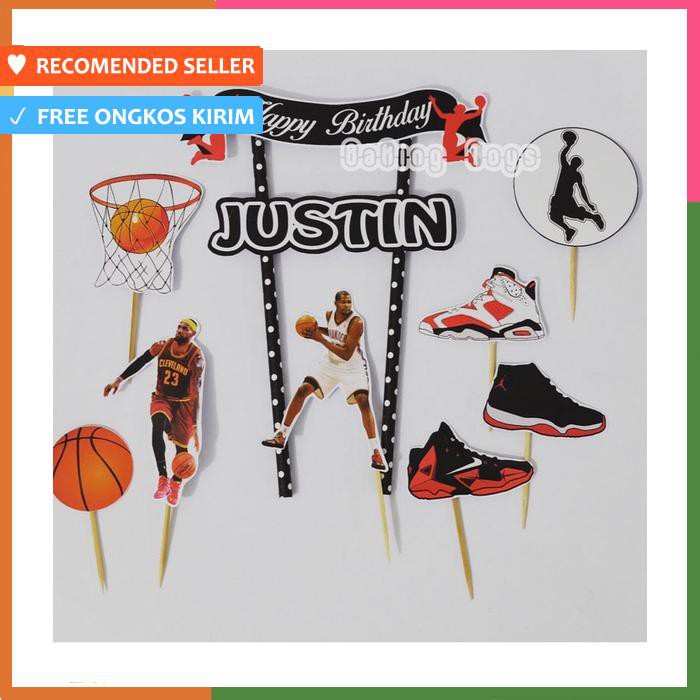 TOPPER CAKE BIRTHDAY BASKET BALL CUSTOM