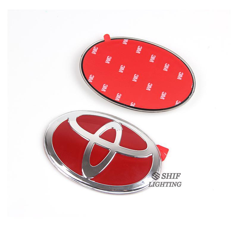 1pc Stiker Emblem Logo Toyota Corolla Camry Crown Prado Warna Merah