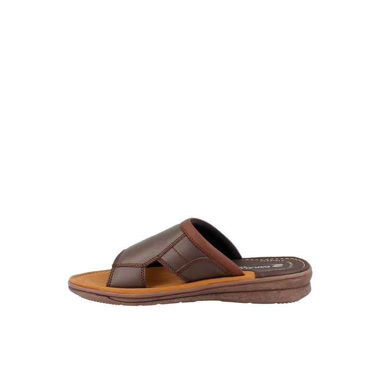 SANDAL SLIDE PAKALOLO PRIA ORIGINAL CASUAL KULIT ASLI COKLAT PB30