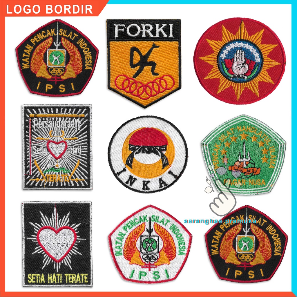 Bedge Bet Emblem Atribut Logo PSHT Bordir Ipsi Pencak Silat Forki Inkai Tapak Suci Pagar Nusa Persaudara Logo Karate Pencak Silat an Setia Hati terate SH teratai