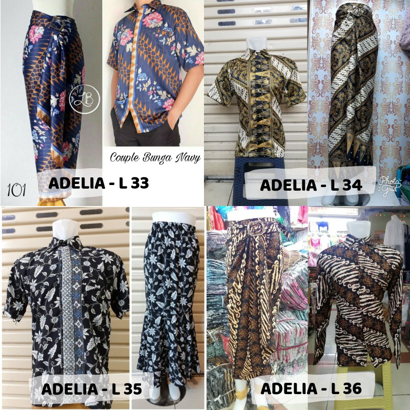 SET COUPLE BATIK MIX ROK LILIT -KEMEJA BATIK - ROK BATIK LILIT - KEMEJA BATIK MODERN OUTFIT PESTA