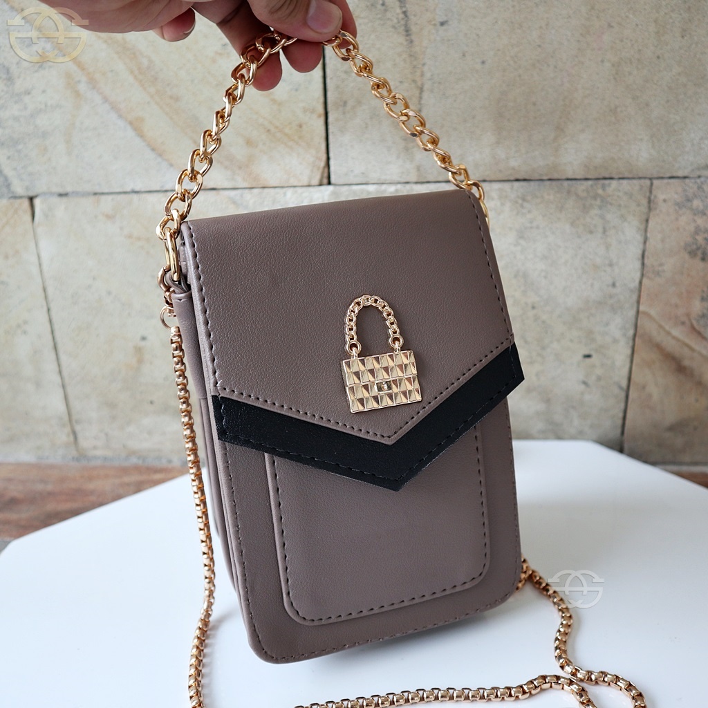 Tas wanita selempang Hp logo bag Sling bag Handphone korea 6837 THR