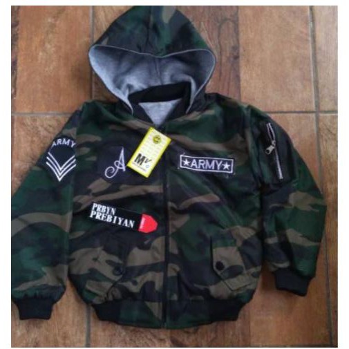 jaket bomber army anak bolak balik jaket bomber loreng anak laki laki