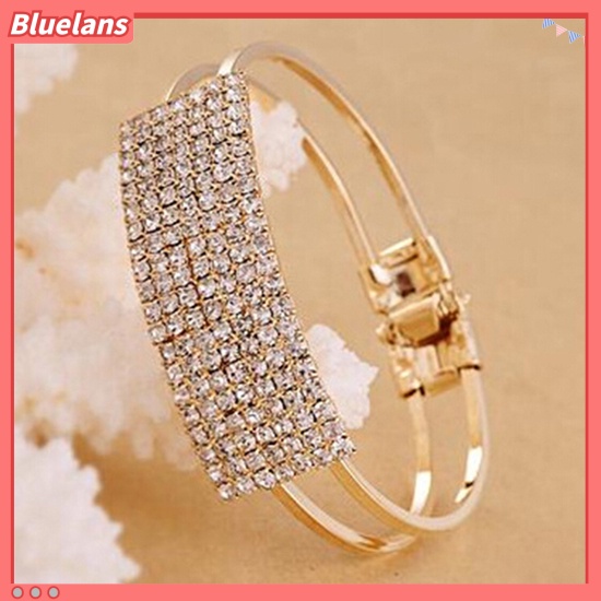 Bluelans New Fashion Elegant Women Bangle Wristband Bracelet Crystal Cuff Bling Lady Gift