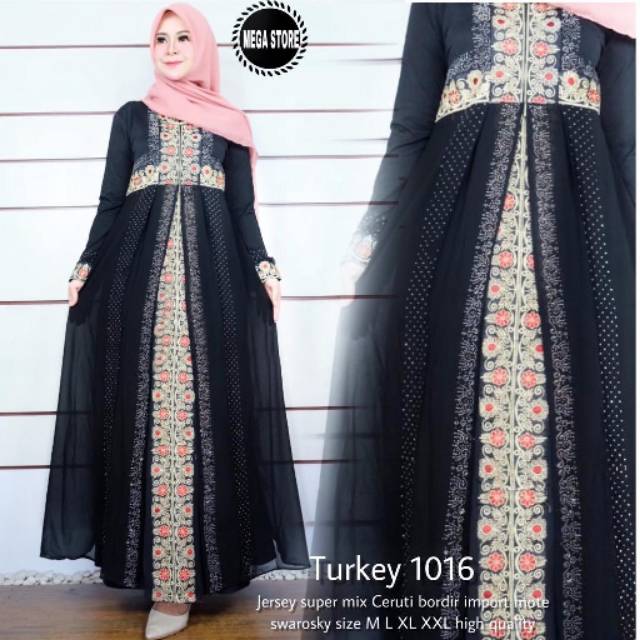 Gamis Arab, abaya Turkey 1016, fashion wanita, busana muslim