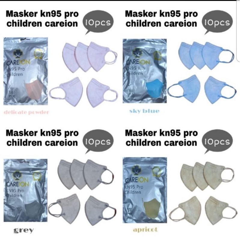 isi 10pcs Careion KN95 PRO colour CHILDREN anak Kids 5ply masker