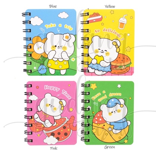 Notebook A7 Spiral White Bear Buku Mini Beruang Putih GH 308529