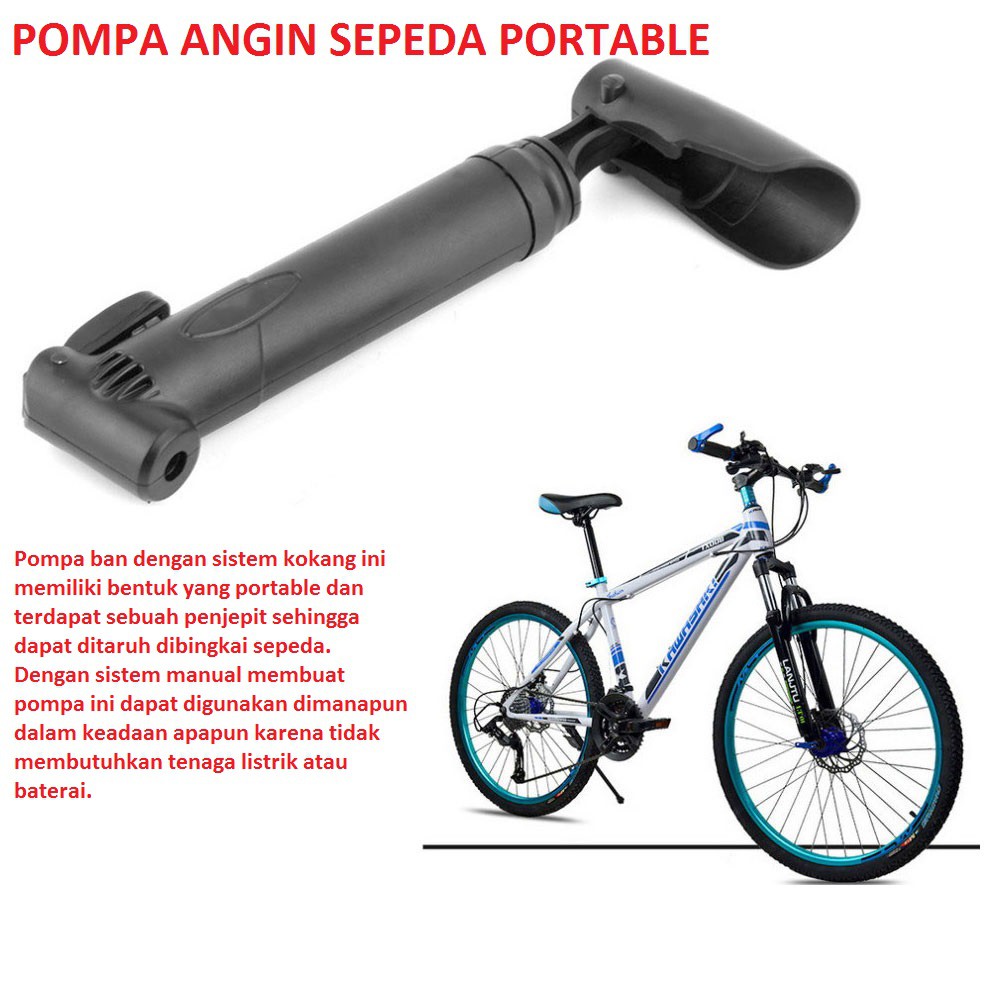 Pompa Angin Ban Sepeda Portable - PP-05 - Black-DUUTI- pompa sepeda