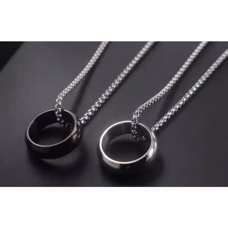 KALUNG TITANIUM LIONTIN CINCIN PRIA WANITA ANTI KARAT TERBARU