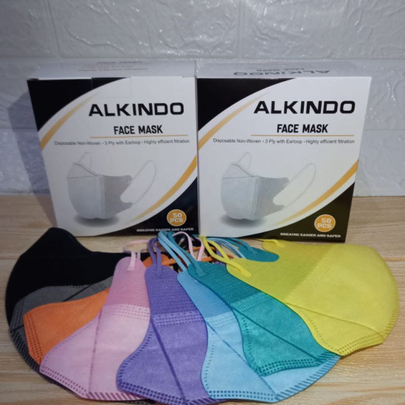 Masker Duckbill Alkindo Garis Warna 50pcs