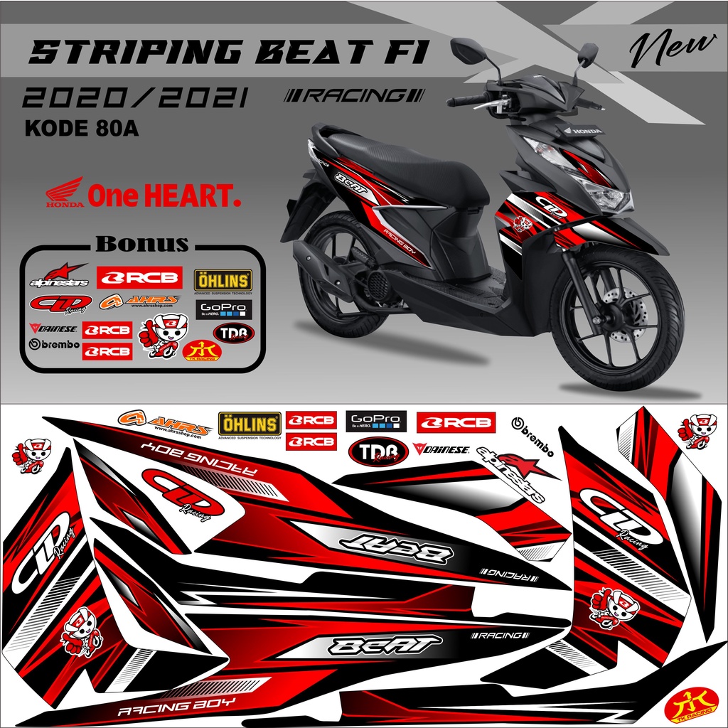 Stiker Variasi Beat Striping Beat kode 80