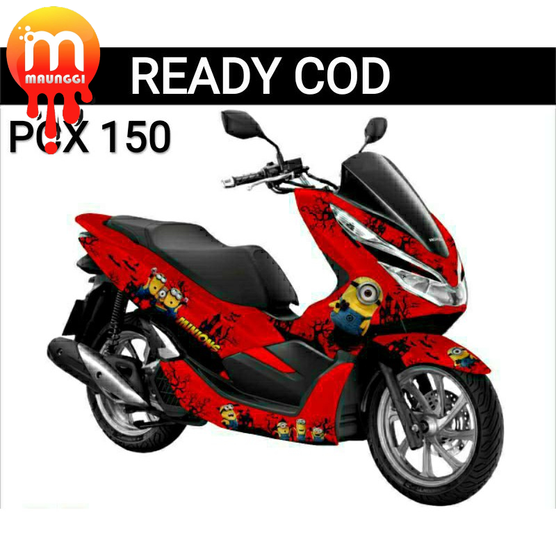 Decal pcx 150 full body Sticker varisi pcx full motif minions Striping motor pcx 150 merah sudah di 