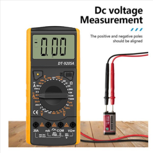 Multimeter digital DT 9205A pengukur komponen elektronik / Multitester Digital Avometer Digital