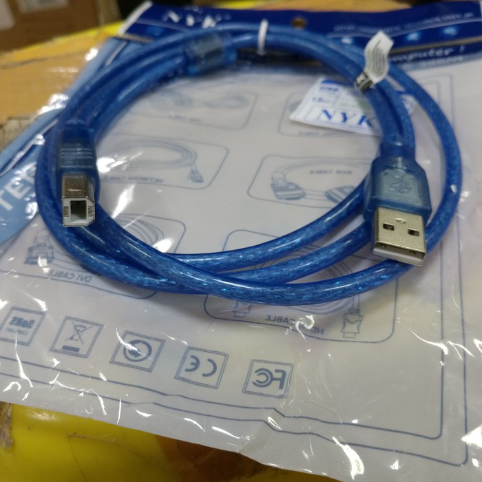 Kabel Printer Usb 1.5m Transparant Biru - Kabel printer USB 1.5 Meter