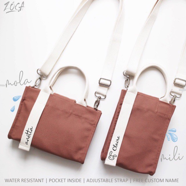 SLING BAG MILI -MOLA/TAS SELEMPANG/ MINIBAG (FREE CUSTOM NAMA) WATER RESISTANT