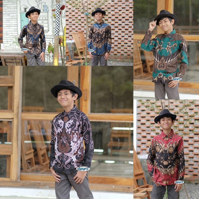 (BISA COD) KEMEJA BATIK ANAK LAKI-LAKI | baju batik anak laki-laki lengan panjang bisa buat seragam sekolah hari batik Batik Anak Cowok Kemeja anak Baju Anak Usia 5-12tahun