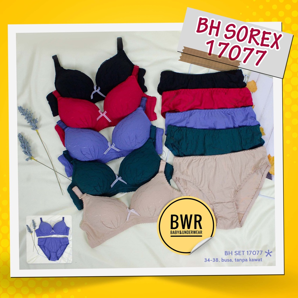 Bra SET Sorex 17077 / Busa Tanpa Kawat Setelan Bh + Cd Kado Seserahan Nikah | Bwr IX