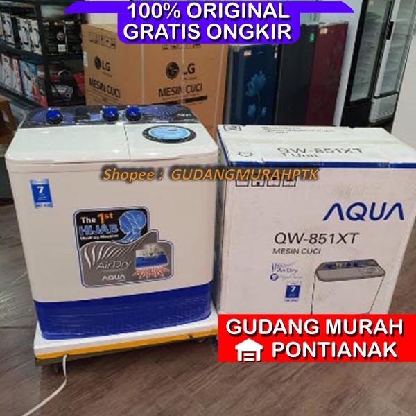 Mesin Cuci AQUA JAPAN 2 Tabung AIR DRYER Pengering cepat dan motor kuat QW-881XT / QW-851XT 850 880