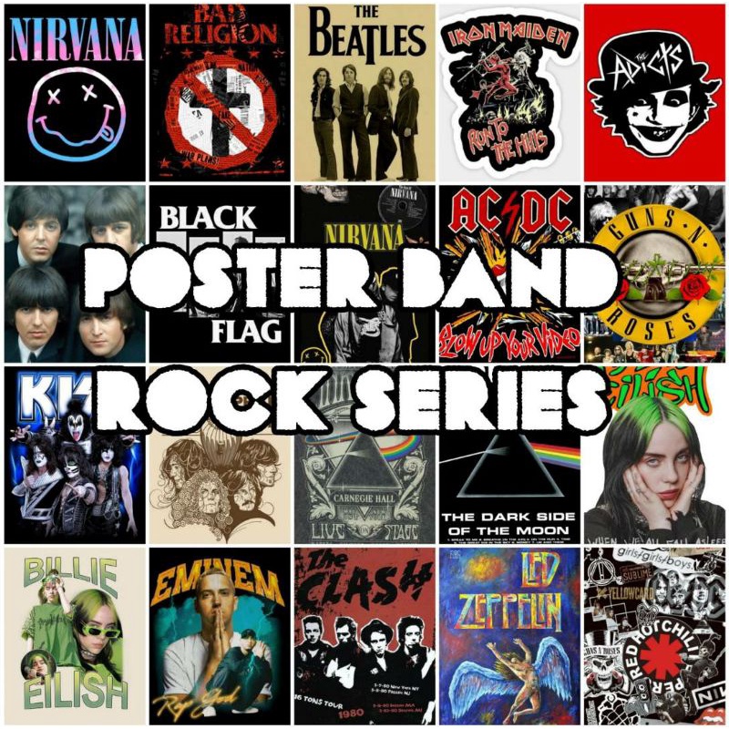 (25pcs) Poster Dinding Band Metal / poster murah / hiasan dinding