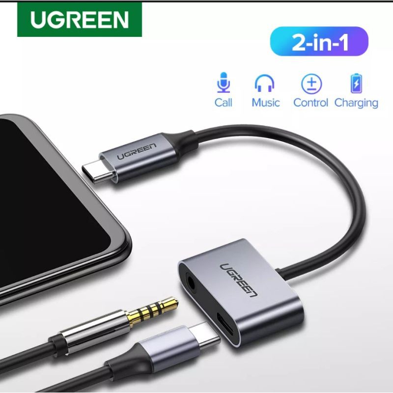 Ugreen 2 in 1 Adapter USB C to Jack Audio 3.5mm + USB C - Kabel Jack Audio