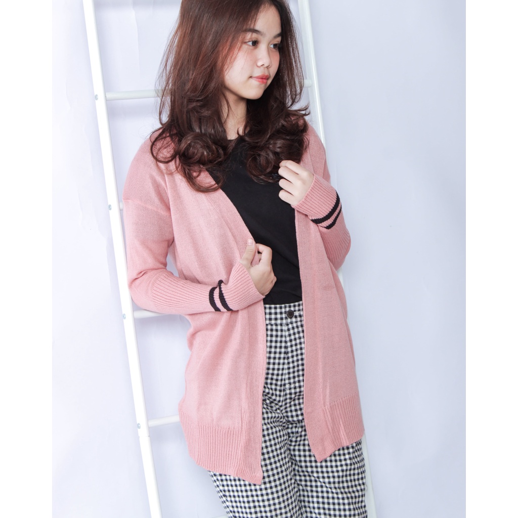 ZAHRA - Cardigan Wanita Rajut Halus Long Cardigan PRAYA Cardy Oversize