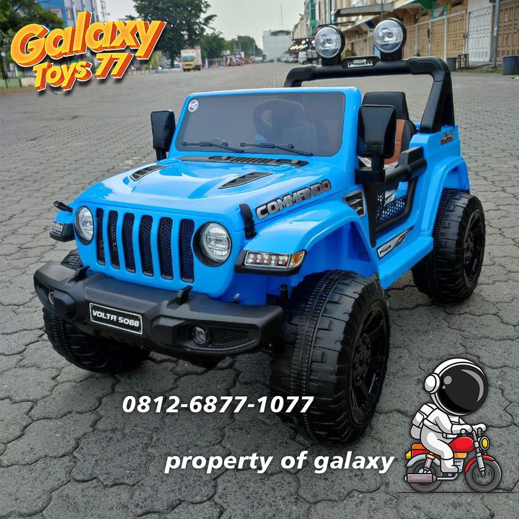 Mainan mobil remot Mobil Aki Anak Jeep Commando SHP Volta 5088