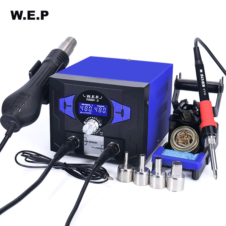 WEP 938BD+ II Professional Soldering Station &amp; Hot Air Rework Station