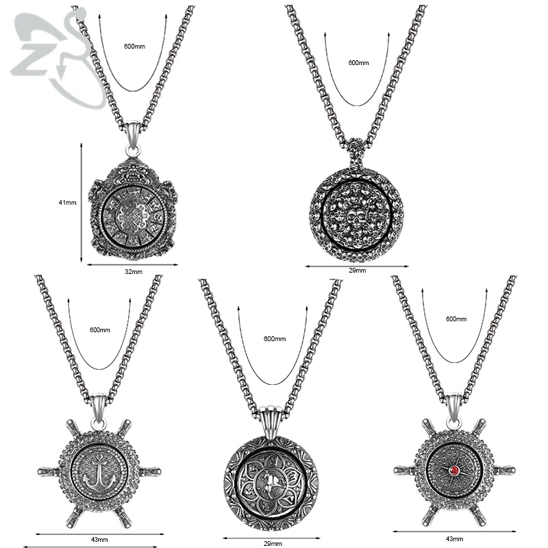 1pc Kalung Rantai Panjang Liontin Tengkorak Bajak Laut Bahan Stainless Steel Gaya Punk Rock Gothic